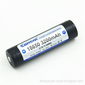 P1832K KeepPower protected 18650 rechargeable li-ion battery 3.7v 3200mah